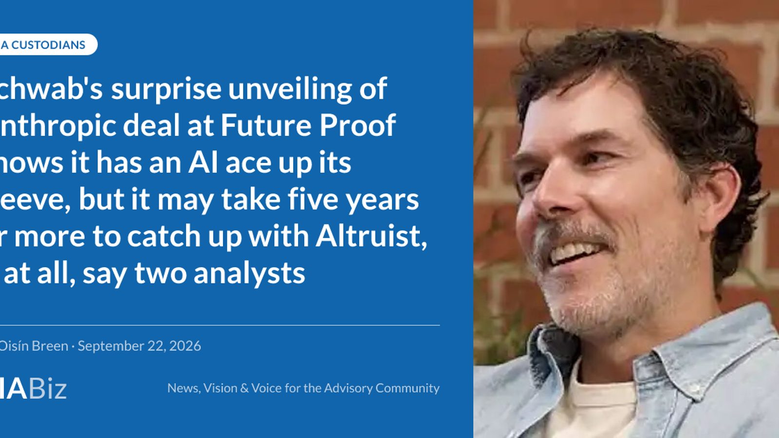 Schwab's Anthropic deal: a 5-year AI gap to Altruist, analysts say