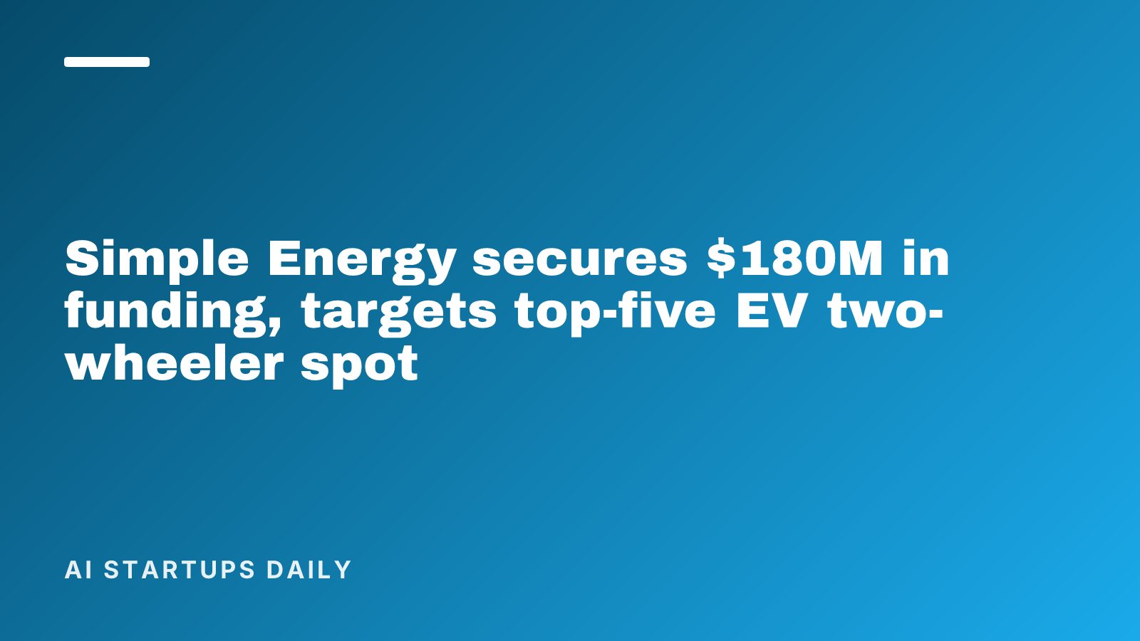 Simple Energy secures $180M in funding, targets top-five EV two-wheeler spot